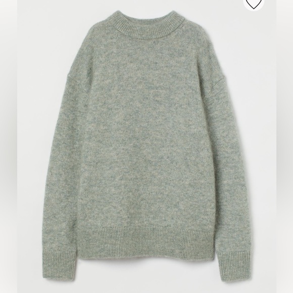 H&M Mohair-Blend Tunic Sweater Size XS Green - Picture 2 of 4